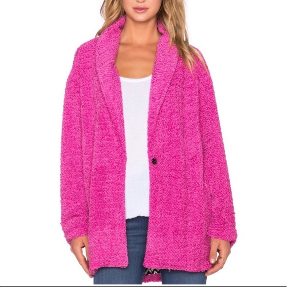 MINKPINK Hot Pink Cardigan-Style Jacket - Size XS